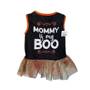 Halloween Pet Costume Mommy is My Boo Sparkle Tutu Pet Spirit Dog Dress NWT